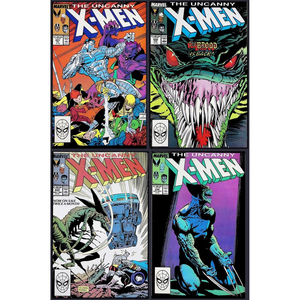 Marvel‎ 4x Comic Lot Uncanny X-Men #231-234 Brood Marc Silvestri Copper Age